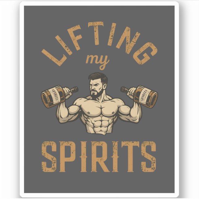 Lifting My Spirits -Bodybuilding Gym Humor- Funny (Front)