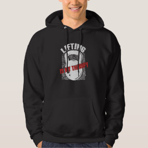 Lifting My Therapy Kettlebell Weightlifting Gym Wo Hoodie