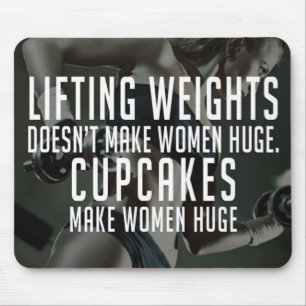Lifting vs Cupcakes Make Women Huge - Funny Gym Mouse Mat