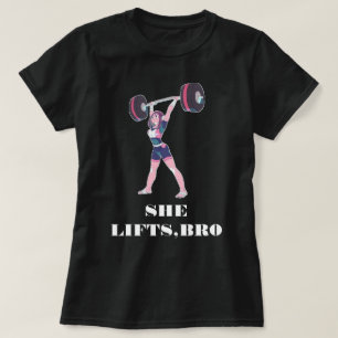 lifting weights and workout t-shirt