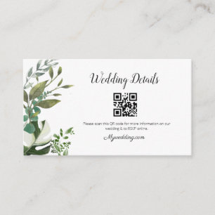 LIFY Botanical Eucalyptus Leaves QR Code Wedding Enclosure Card