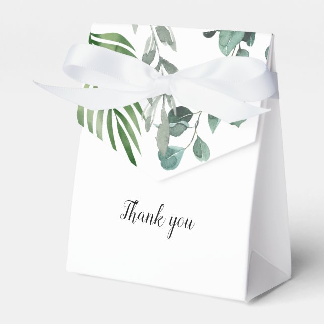 LIFY Botanical Eucalyptus Leaves Wedding Favour Box (Front Side)