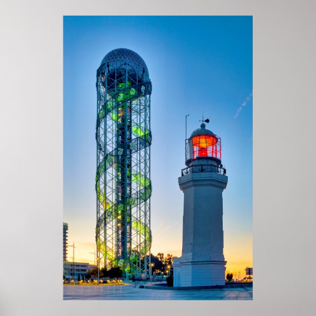 Lighhouse and Alphabetic Tower Poster (Front)
