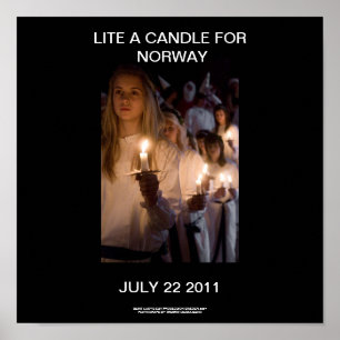 LIGHT A CANDLE FOR NORWAY JULY 22 2011 POSTER