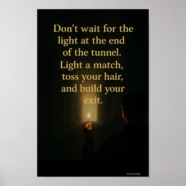 Light a Match-Empowering Tunnel Quote Wall Art (Front)