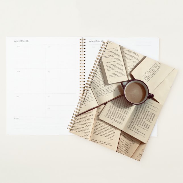 Light Academia Aesthetic coffee and books Planner (Display)