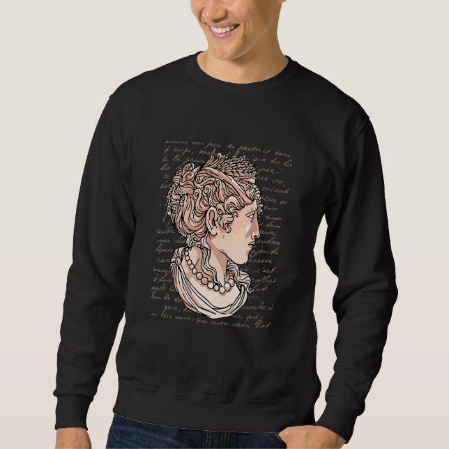 Light Academia Aesthetic Greek Sculpture Statue Fe Sweatshirt (Front)