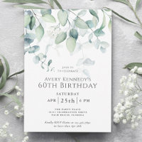 Light Airy Eucalyptus 60th Birthday Party