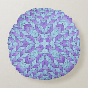 Light Amethyst and Pale Aqua Pattern Round Cushion