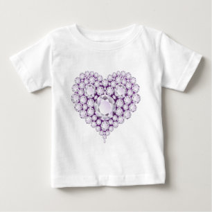 Light Amethyst Heart Gems Baby T-Shirt