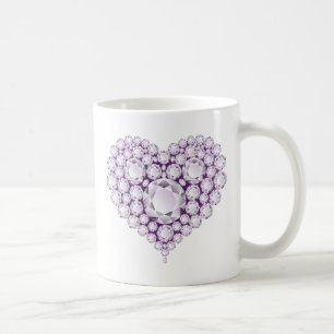 Light Amethyst Heart Gems Coffee Mug