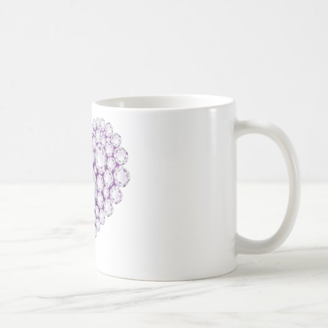 Light Amethyst Heart Gems Coffee Mug (Right)