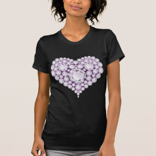 Light Amethyst Heart Gems T-Shirt
