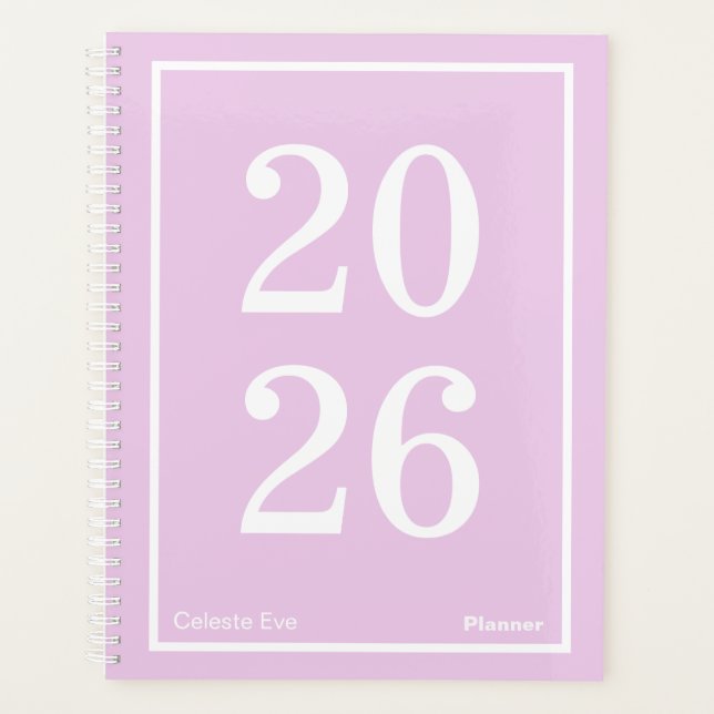Light Amethyst Purple Big Year Large Planner (Front)