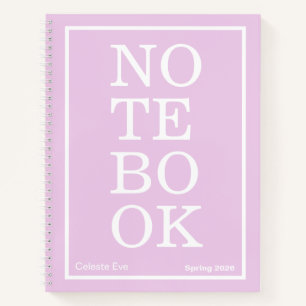 Light Amethyst Purple Modern Big "NOTEBOOK" Notebook