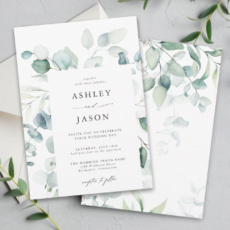 Light and Airy Eucalyptus Greenery Wedding Invitation