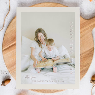 Light and Airy Family Neutral Christmas Photo Holiday Postcard
