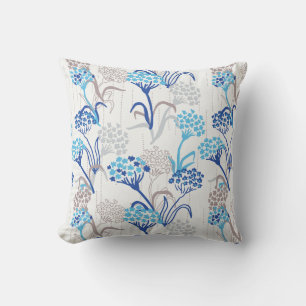 Light and Airy Hydrangea Floral Pattern Cushion