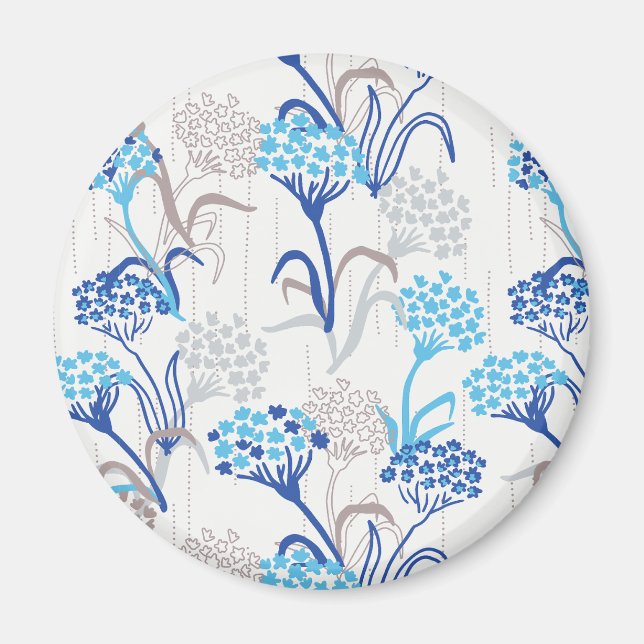 Light and Airy Hydrangea Floral Pattern Magnet (Front)