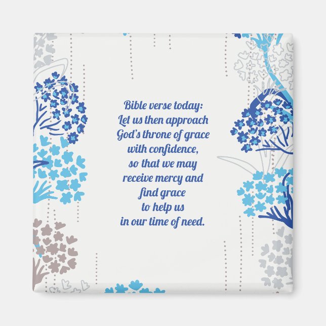 Light and Airy Hydrangea Floral Pattern Magnet (Front)