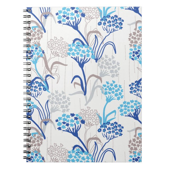 Light and Airy Hydrangea Floral Pattern Notebook (Front)