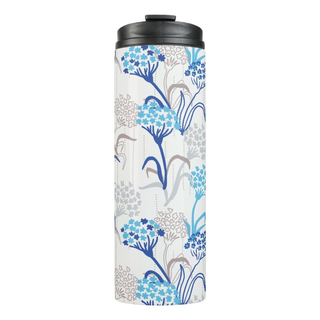Light and Airy Hydrangea Floral Pattern Thermal Tumbler (Front)