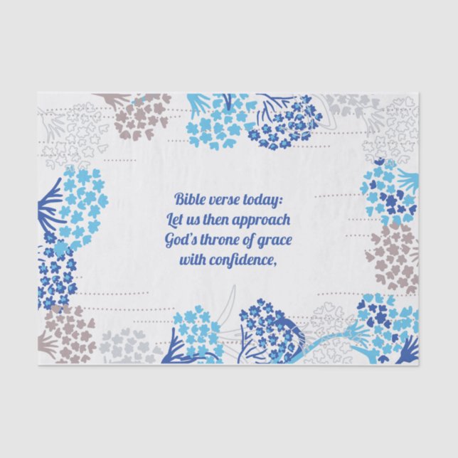 Light and Airy Hydrangea Floral Pattern Tissue Paper (Front)