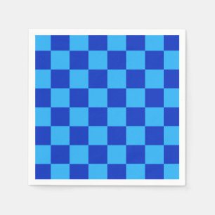 Light and Dark Blue Chequered Design  Napkin