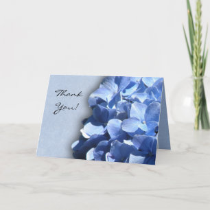 LIght and dark blue hydrangeas Thank You Card