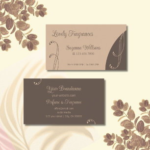Light and Dark Brown Ornamental Squiggled Ornate Business Card