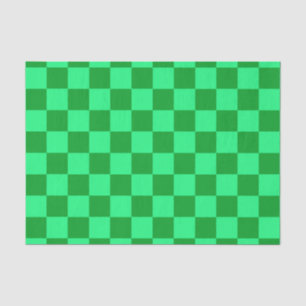 Light and Dark Green Chequered Design Tissue Paper