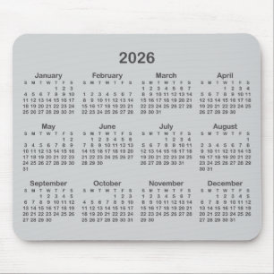 Light and Dark Grey 2026 Calendar Mouse Mat