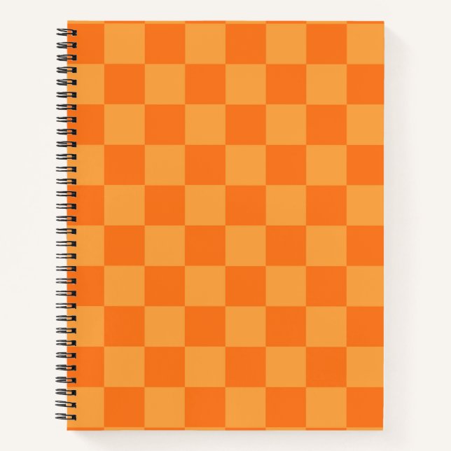 Light and Dark Orange Chequered Design  Notebook (Front)