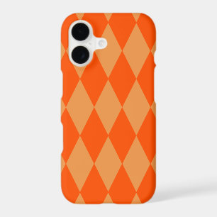 Light and Dark Orange Harlequin Diamonds Checkers