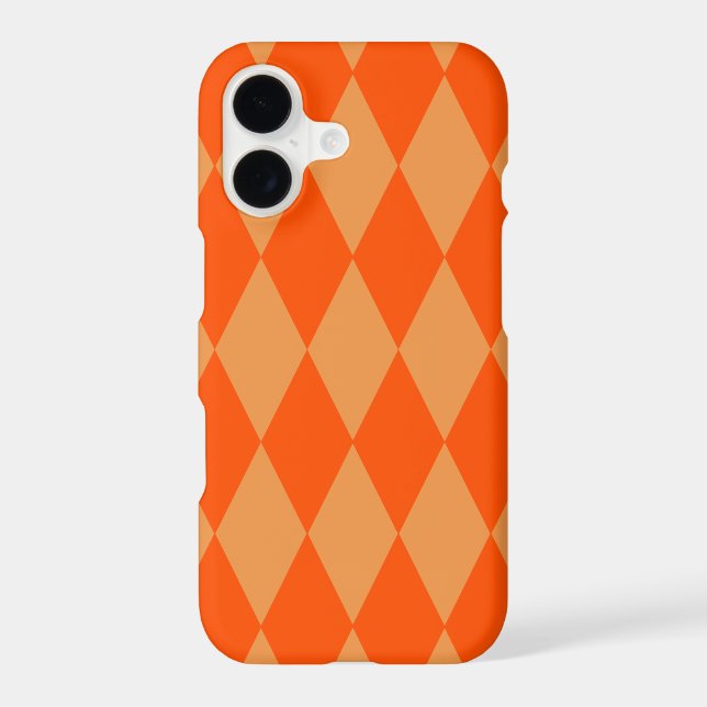Light and Dark Orange Harlequin Diamonds Checkers  (Back)