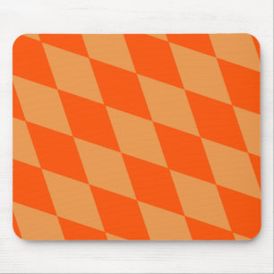 Light and Dark Orange Harlequin Diamonds Checkers Mouse Mat