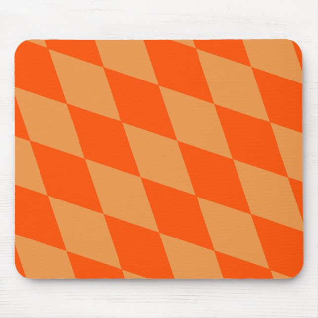 Light and Dark Orange Harlequin Diamonds Checkers  Mouse Mat (Front)