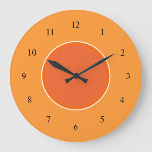 Light and Dark Orange Small Black Numbers Clock