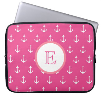 Light and Dark Pink Anchor Laptop Sleeve
