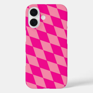 Light and Dark Pink Harlequin Diamonds Checkers iPhone 16 Case