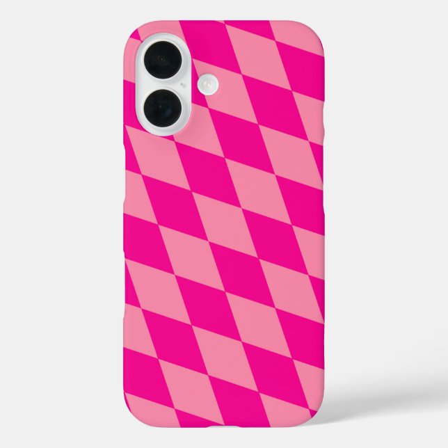Light and Dark Pink Harlequin Diamonds Checkers  Case-Mate iPhone Case (Back)