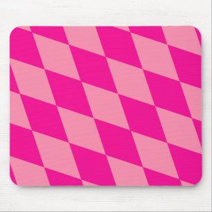 Light and Dark Pink Harlequin Diamonds Checkers Mouse Mat