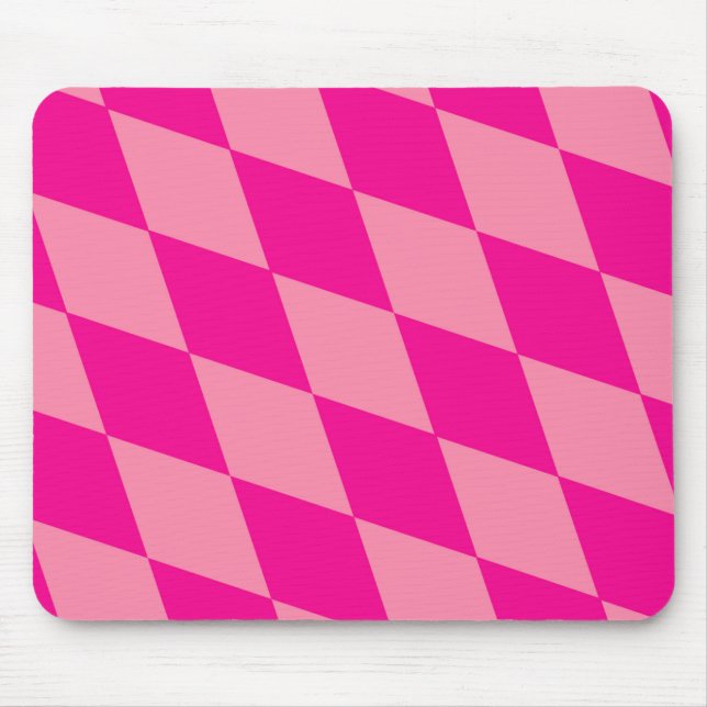 Light and Dark Pink Harlequin Diamonds Checkers  Mouse Mat (Front)
