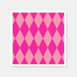Light and Dark Pink Harlequin Diamonds Checkers Napkin