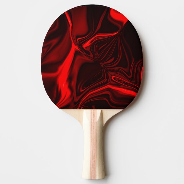 Light and dark red curves on dark background  ping pong paddle (Front)