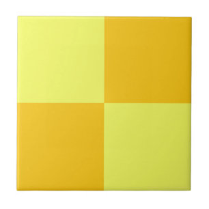 Light and Dark Yellow Chequered Design Tile