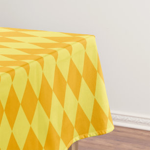 Light and Dark Yellow Harlequin Diamonds Checkers  Tablecloth