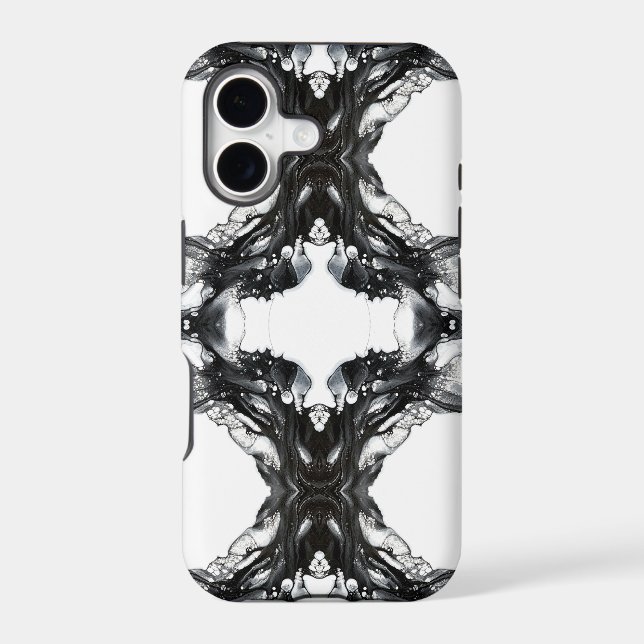 Light and Darkness Abstract Black White Fluid Art (Back)