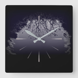 Light and darkness square wall clock