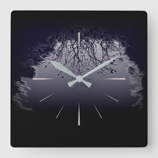Light and darkness square wall clock (Front)